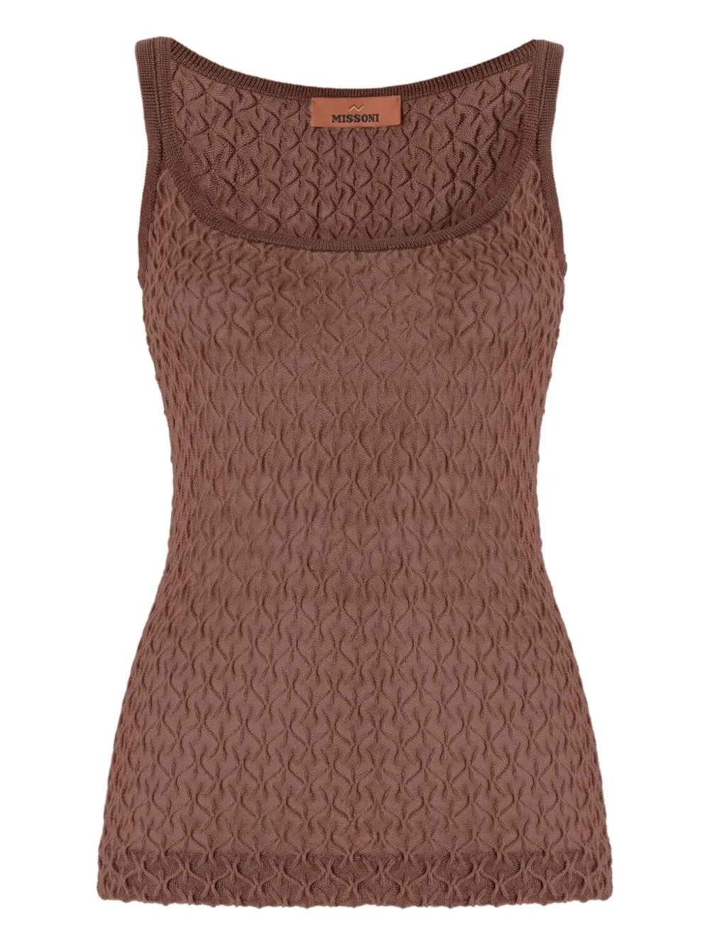 Missoni Textured Sleeveless Tank Top In Brown