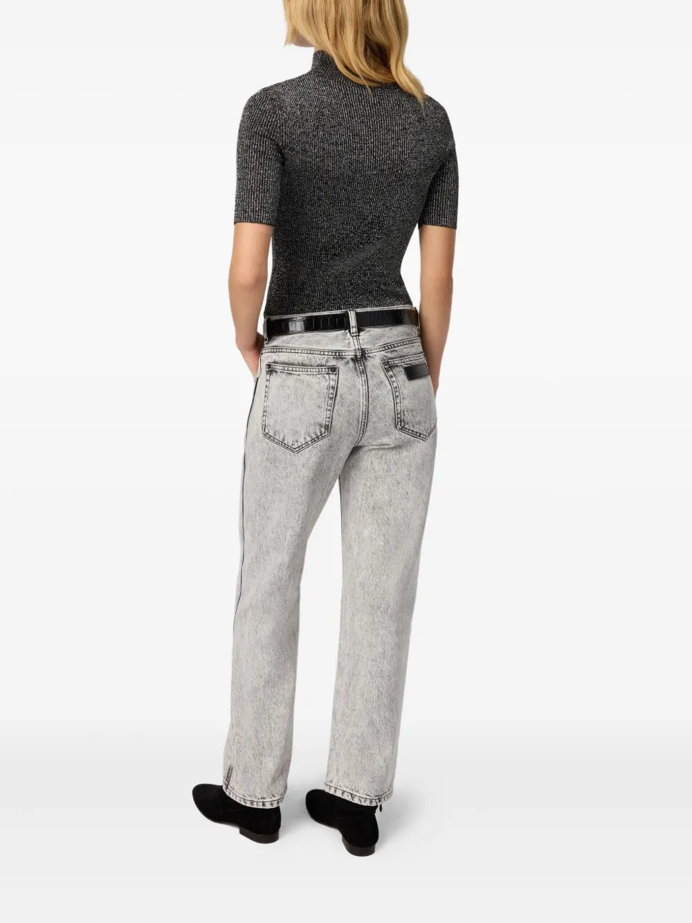 Missoni metallic-effect ribbed-knit top Zwart