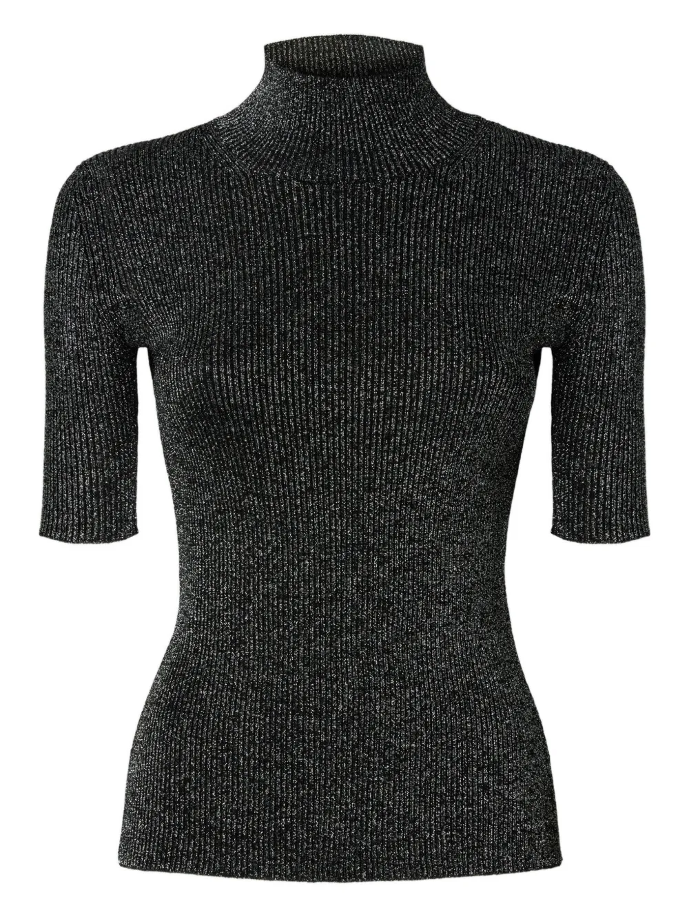 Missoni metallic-effect ribbed-knit top Zwart