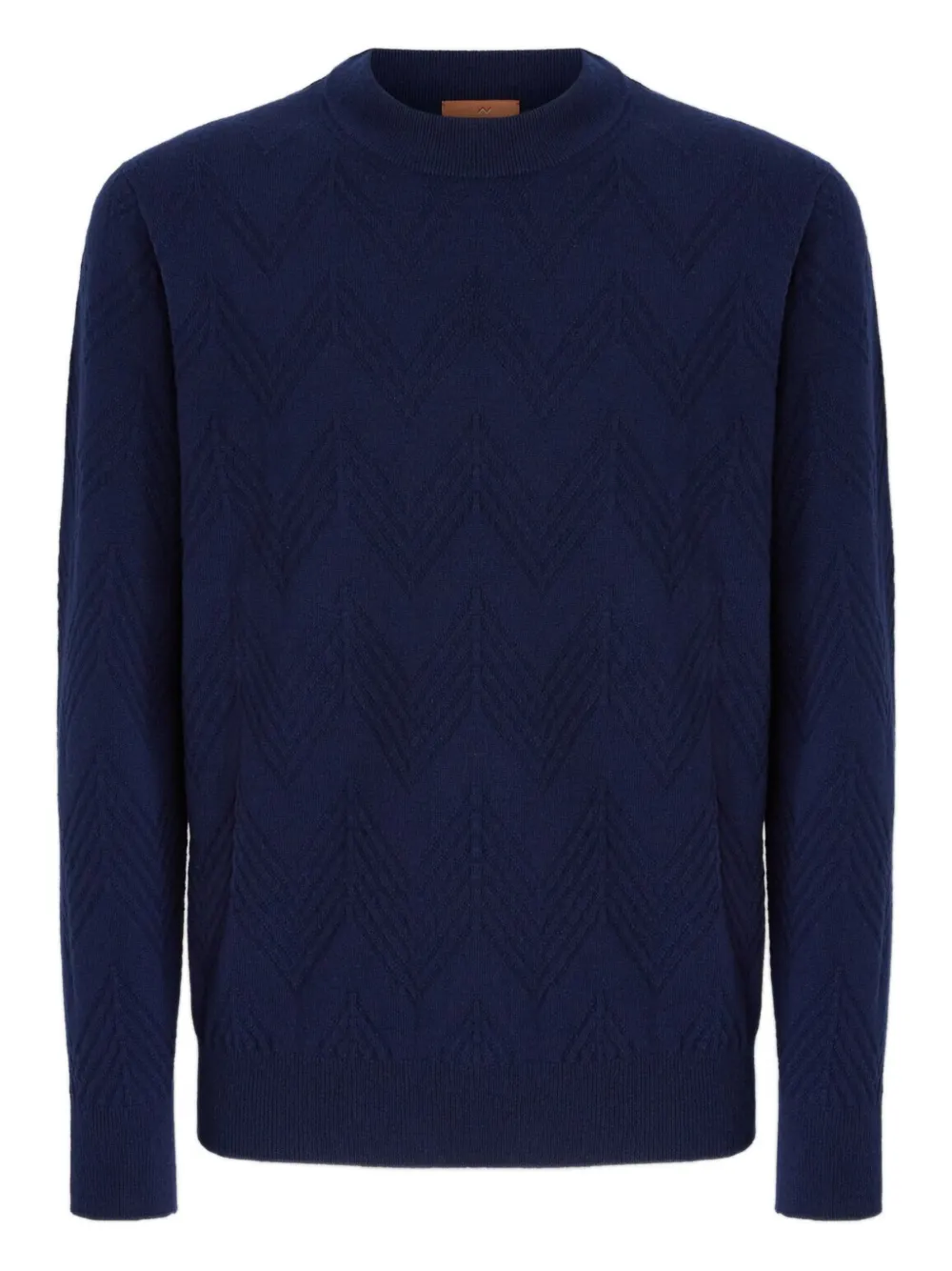 Missoni herringbone-pattern crew-neck sweater Blauw