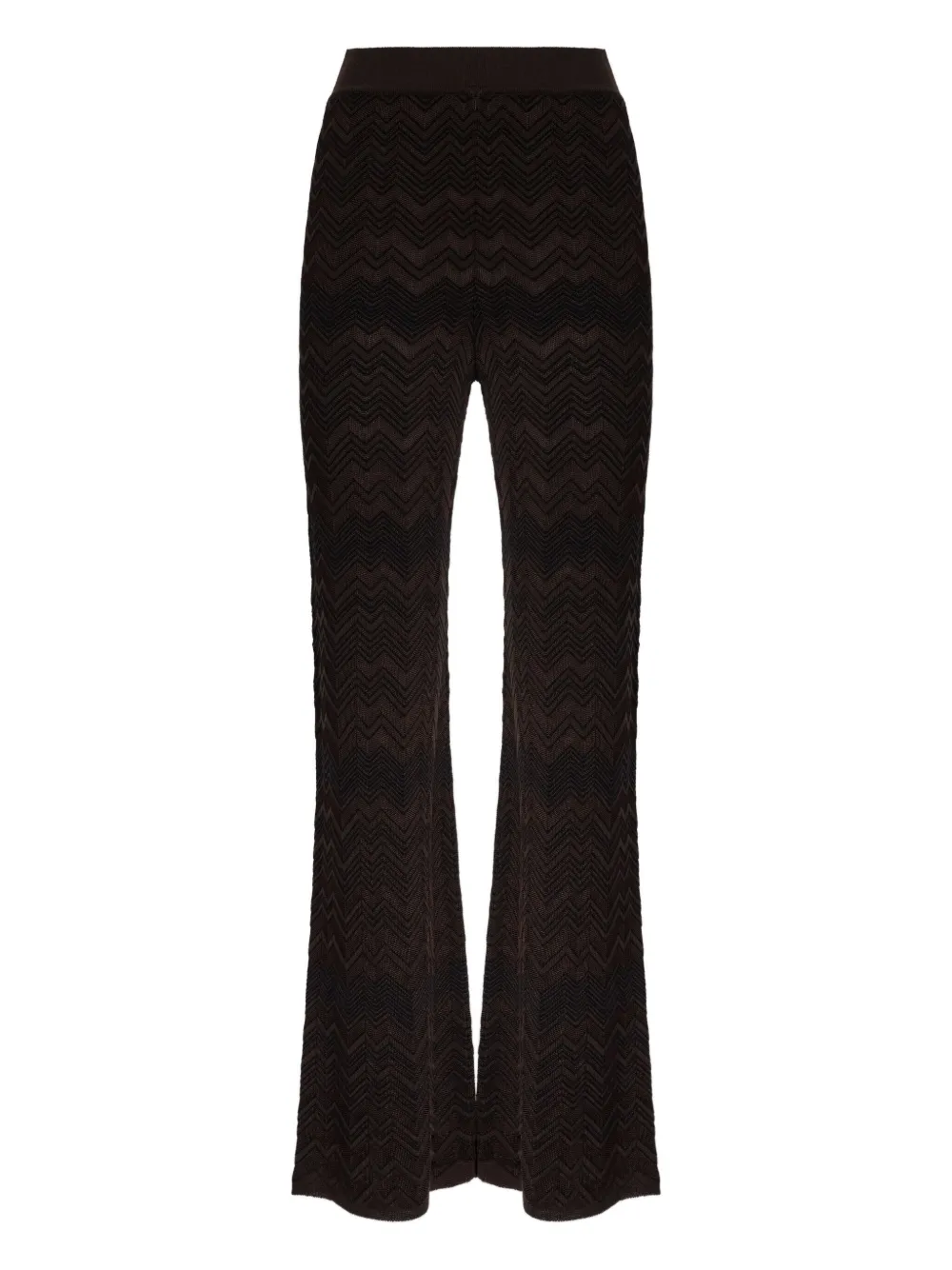 Missoni Zigzag-pattern Flared Trousers In Brown