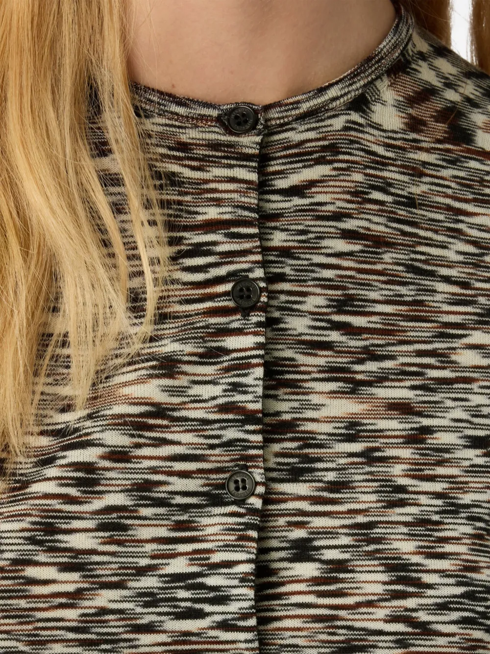 Missoni patterned wool-blend cardigan Zwart