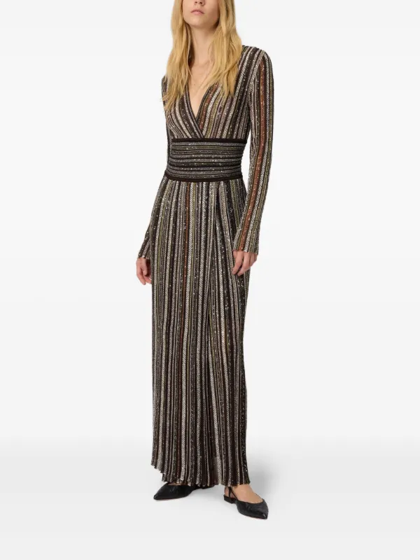 Missoni Stripe Embellished Dress | Black | FARFETCH