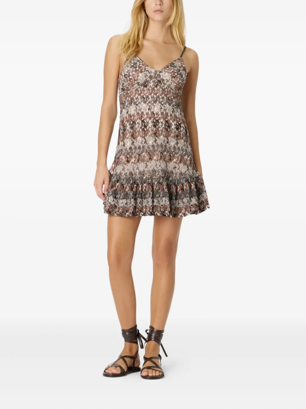 Missoni camouflage-pattern mini dress - Beige