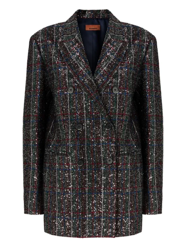 MISSONI カジュアルジャケット Missoni スパンコール ダブルジャケット | ブラック | FARFETCH JP