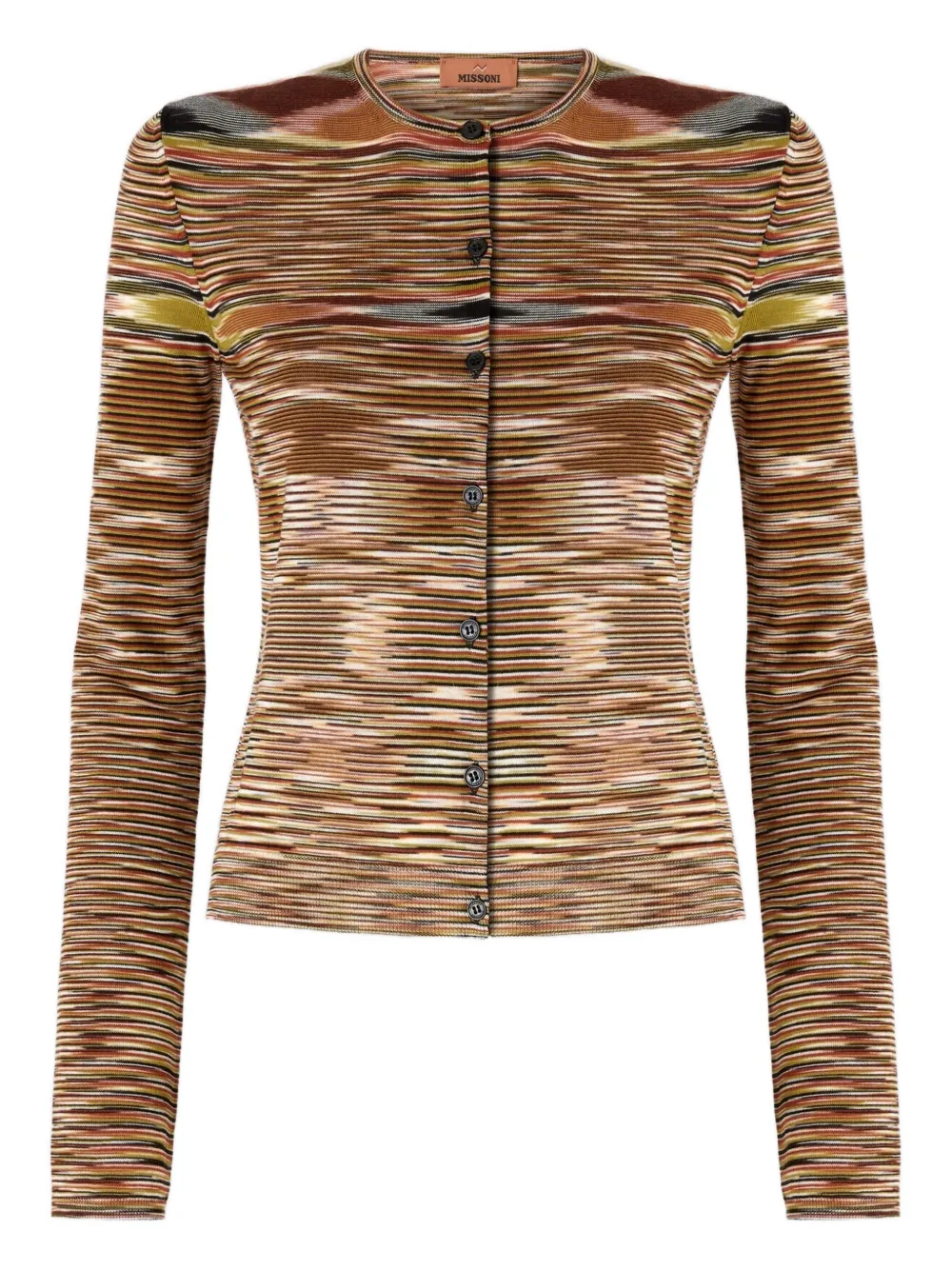 Missoni Patterned Wool-blend Cardigan In Brown