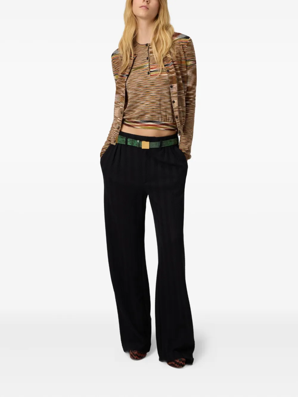 Missoni patterned wool-blend cardigan Bruin