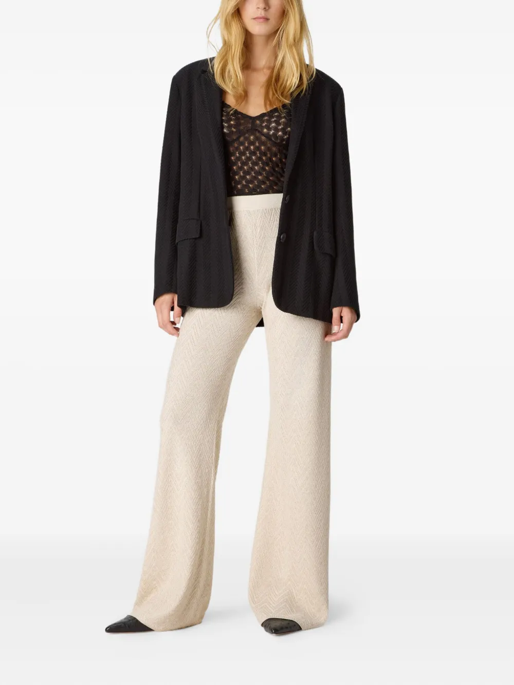 Missoni zigzag pattern flared trousers - Beige