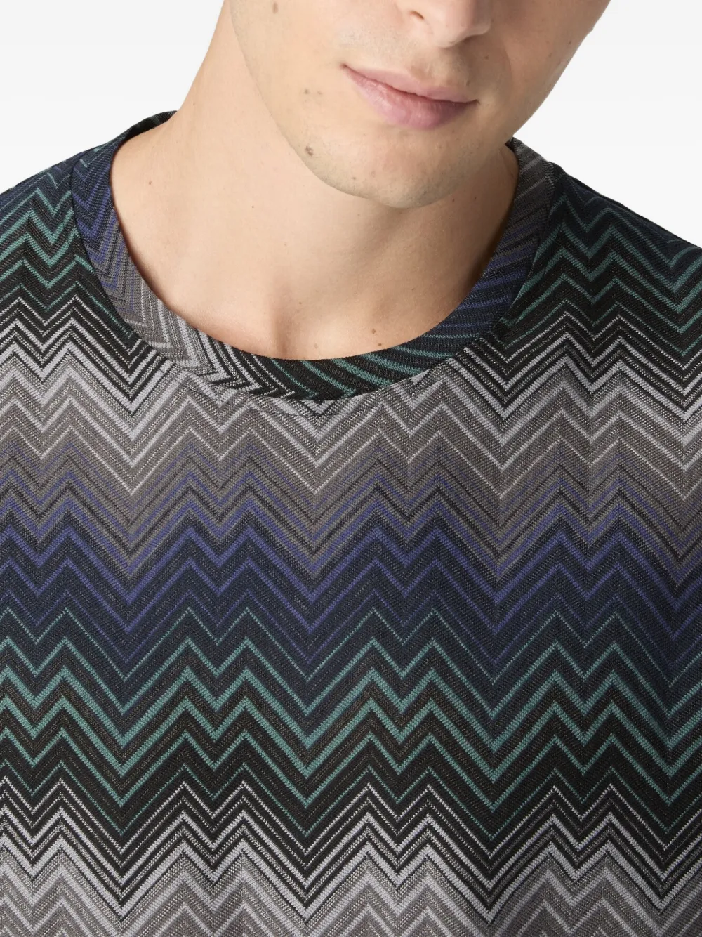 Missoni chevron-pattern T-shirt Blauw