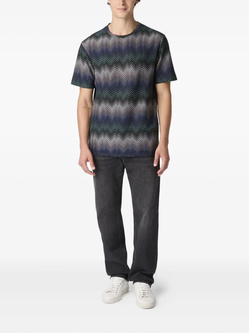 Missoni chevron-pattern T-shirt - Blauw