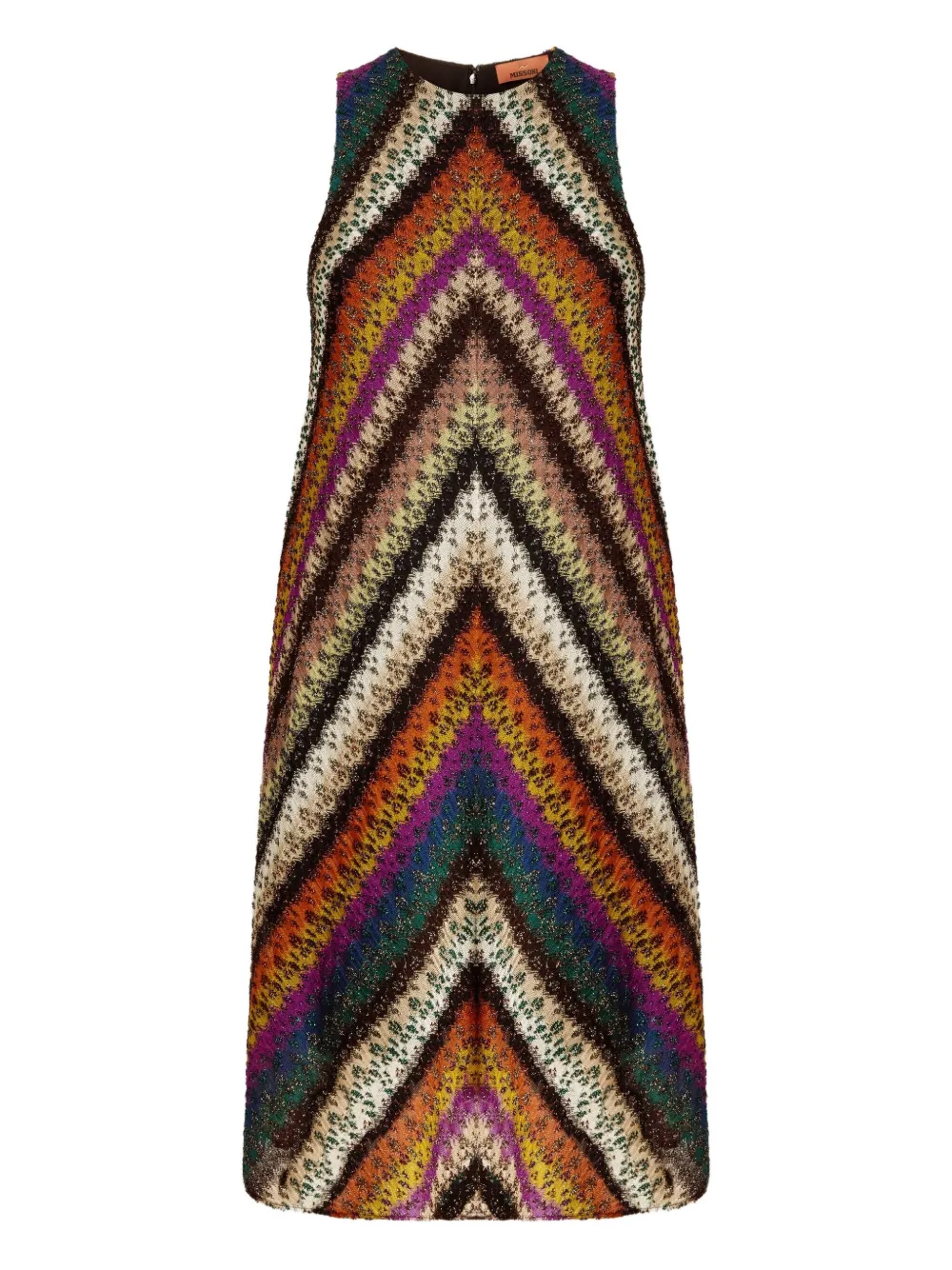Missoni zigzag-pattern sleeveless mini dress Oranje