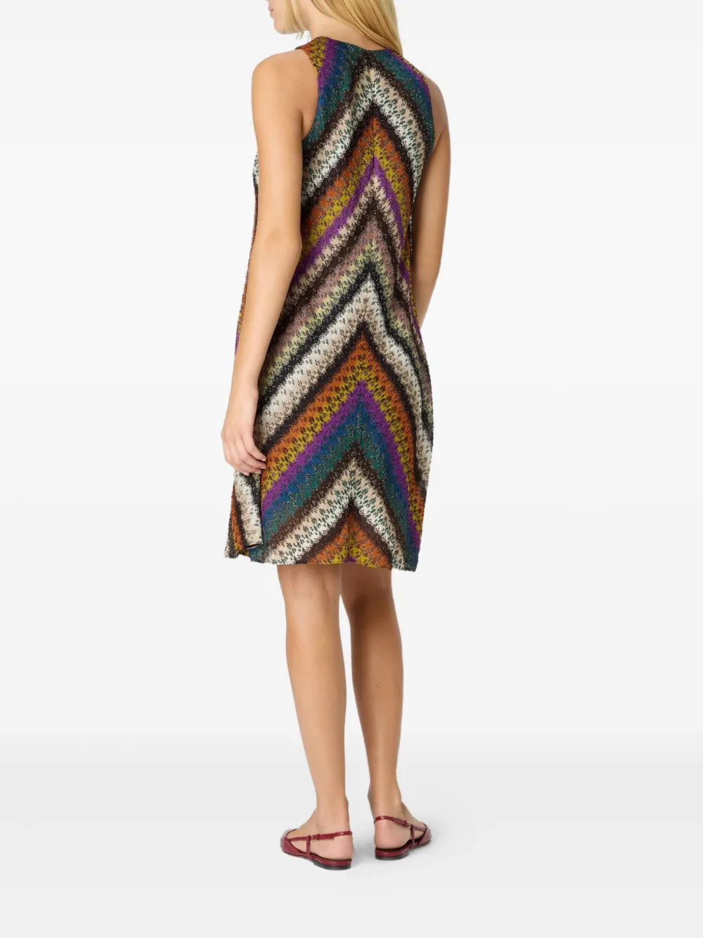 Missoni Mouwloze mini-jurk met zigzagpatroon Oranje
