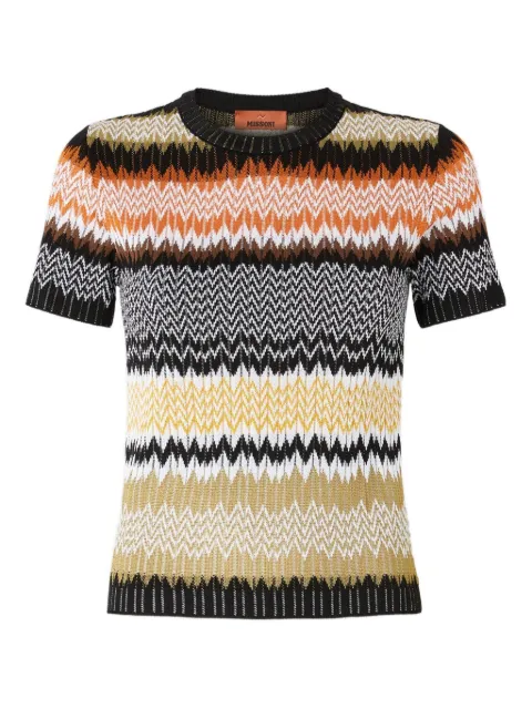 Missoni chevron-pattern short-sleeved knit top