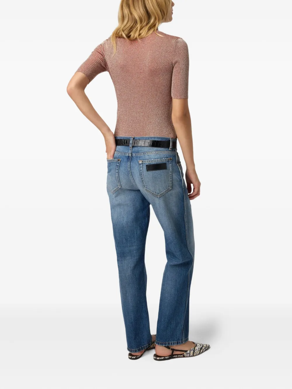Missoni Metallic-effect Ribbed-knit Top In Burgundy
