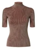 Missoni metallic-effect ribbed-knit top - Pink