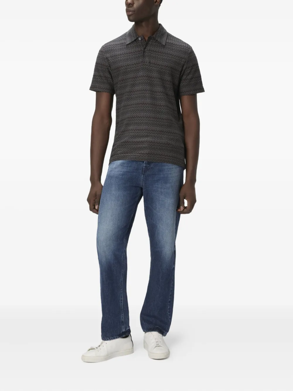 Missoni Poloshirt met chevron-patroon Grijs