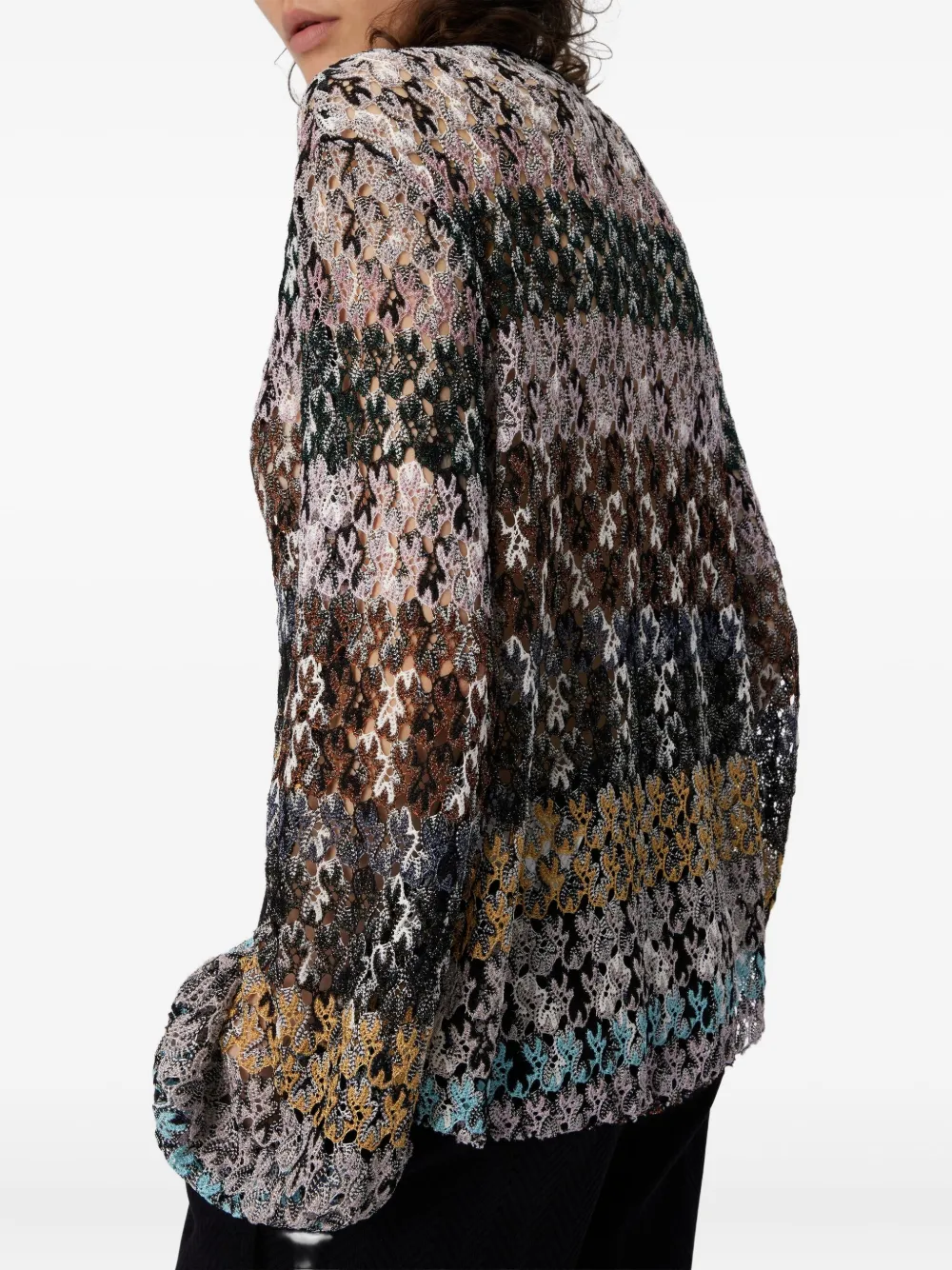 Missoni Floral-lace Long-sleeve Top In Multi