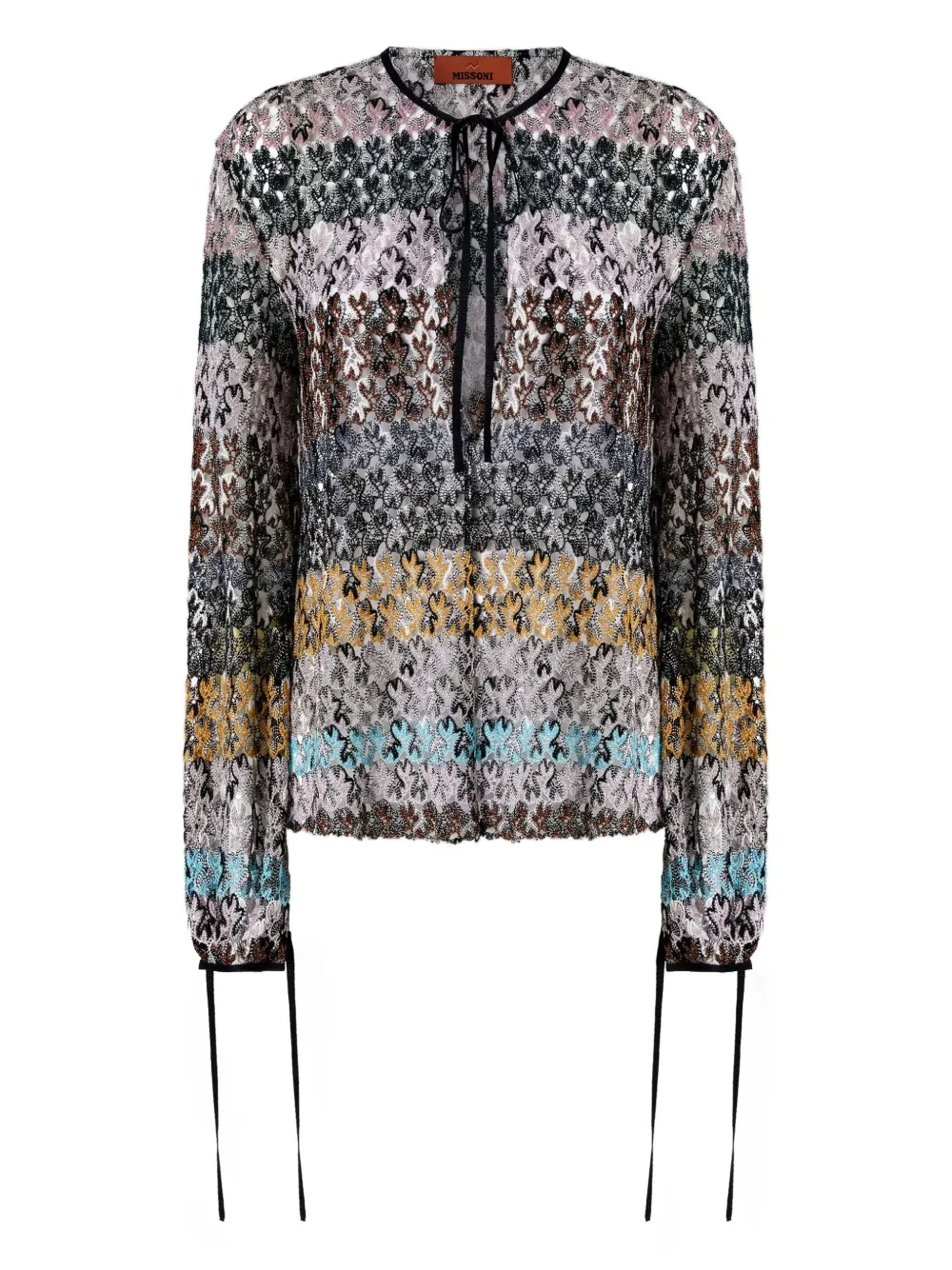 Missoni floral-lace long-sleeve top Grijs