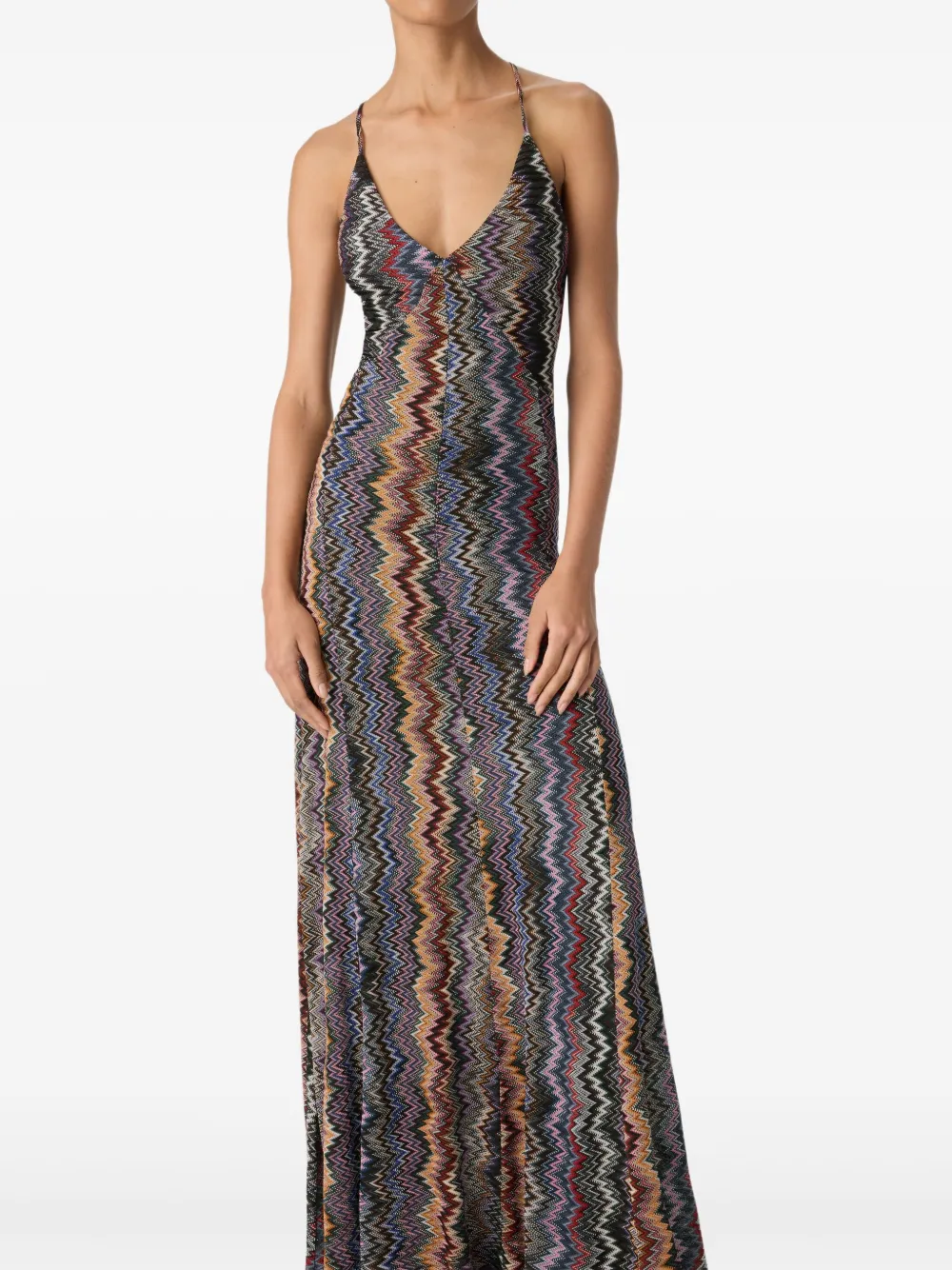 Missoni zigzag-pattern maxi dress Blauw