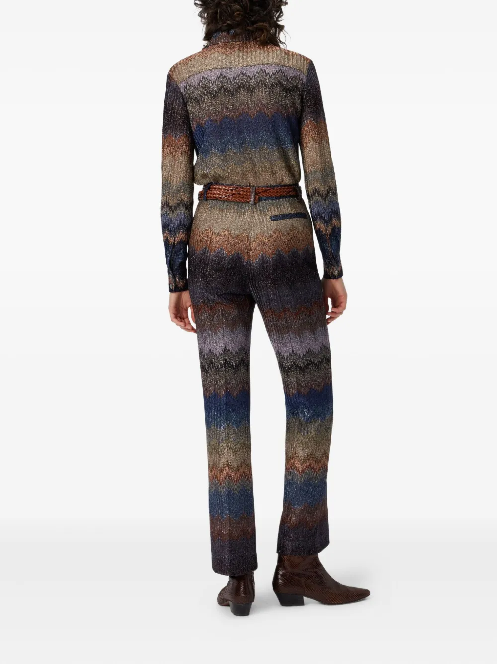 Missoni Broek met glitter en zigzag patroon Grijs
