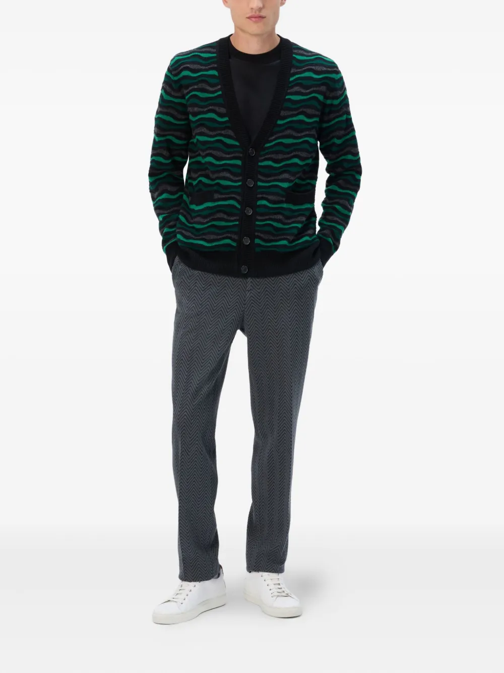 Missoni Vest met golvend patroon Groen