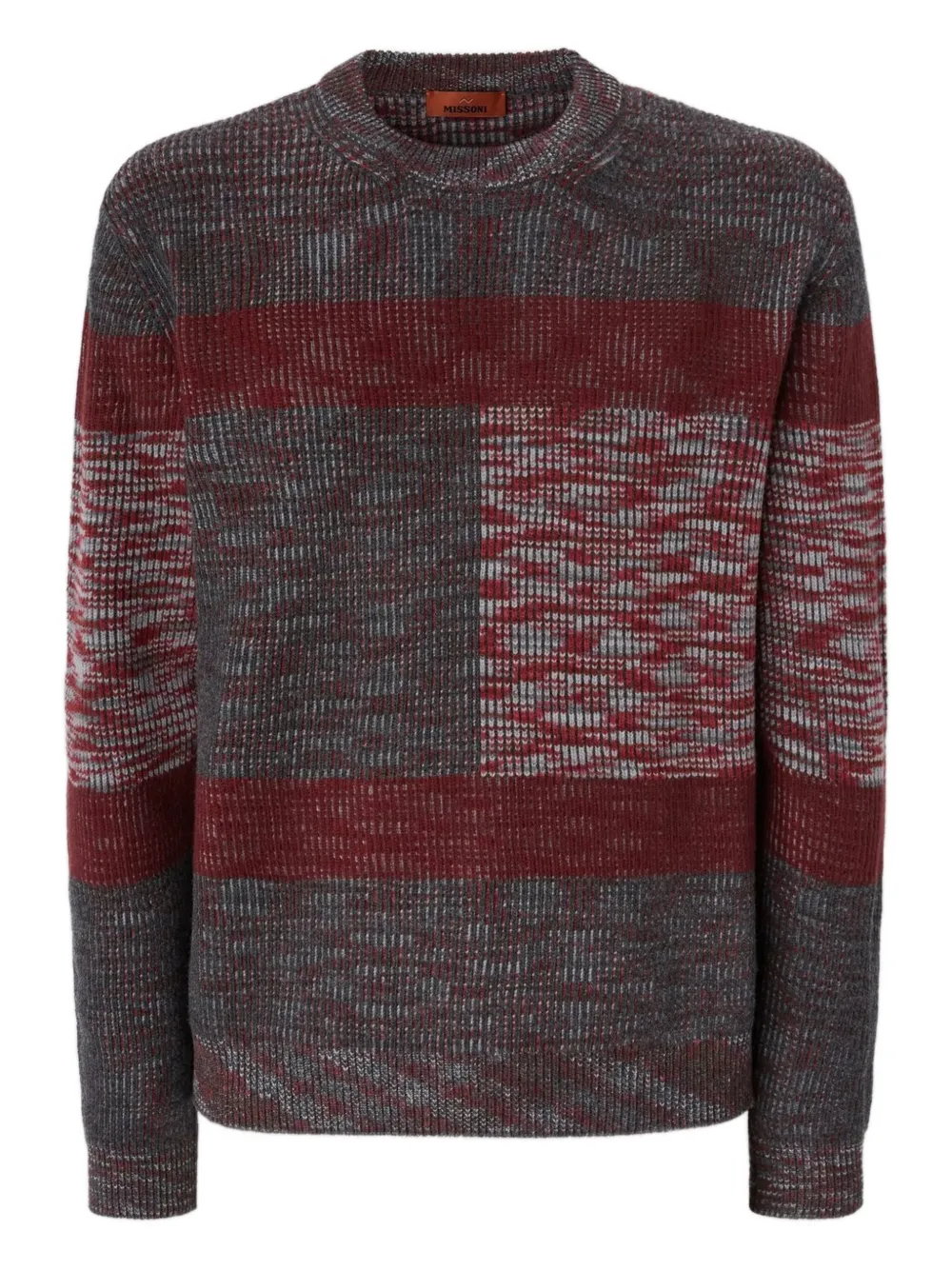 Missoni Geribbelde trui met blokpatroon Grijs