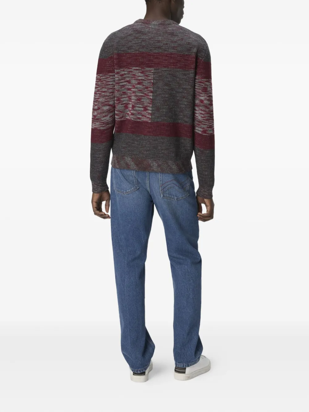 Missoni Geribbelde trui met blokpatroon Grijs