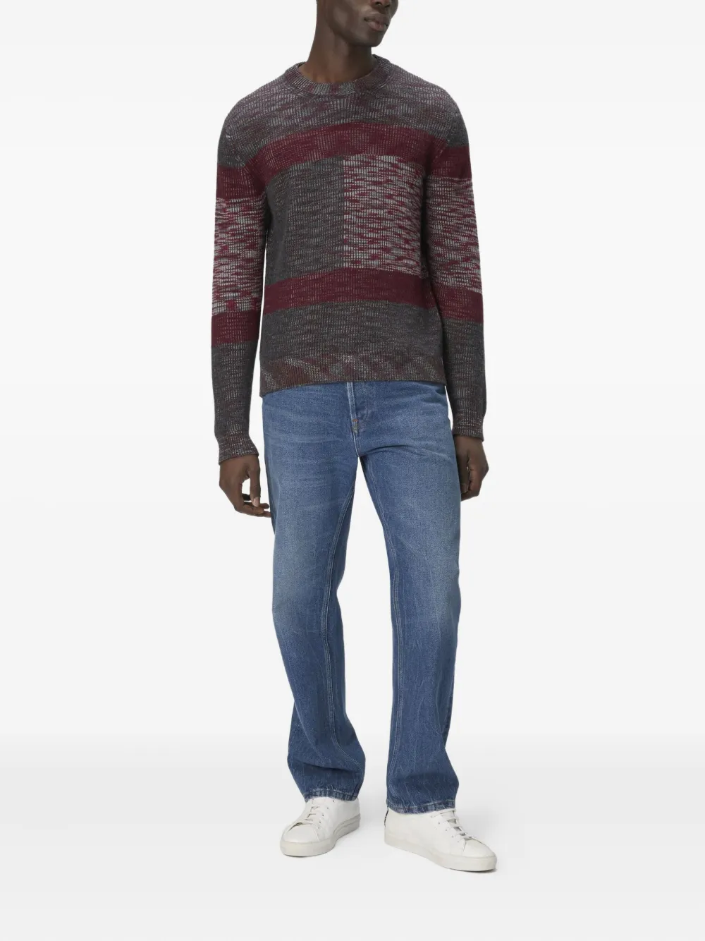 Missoni Geribbelde trui met blokpatroon Grijs