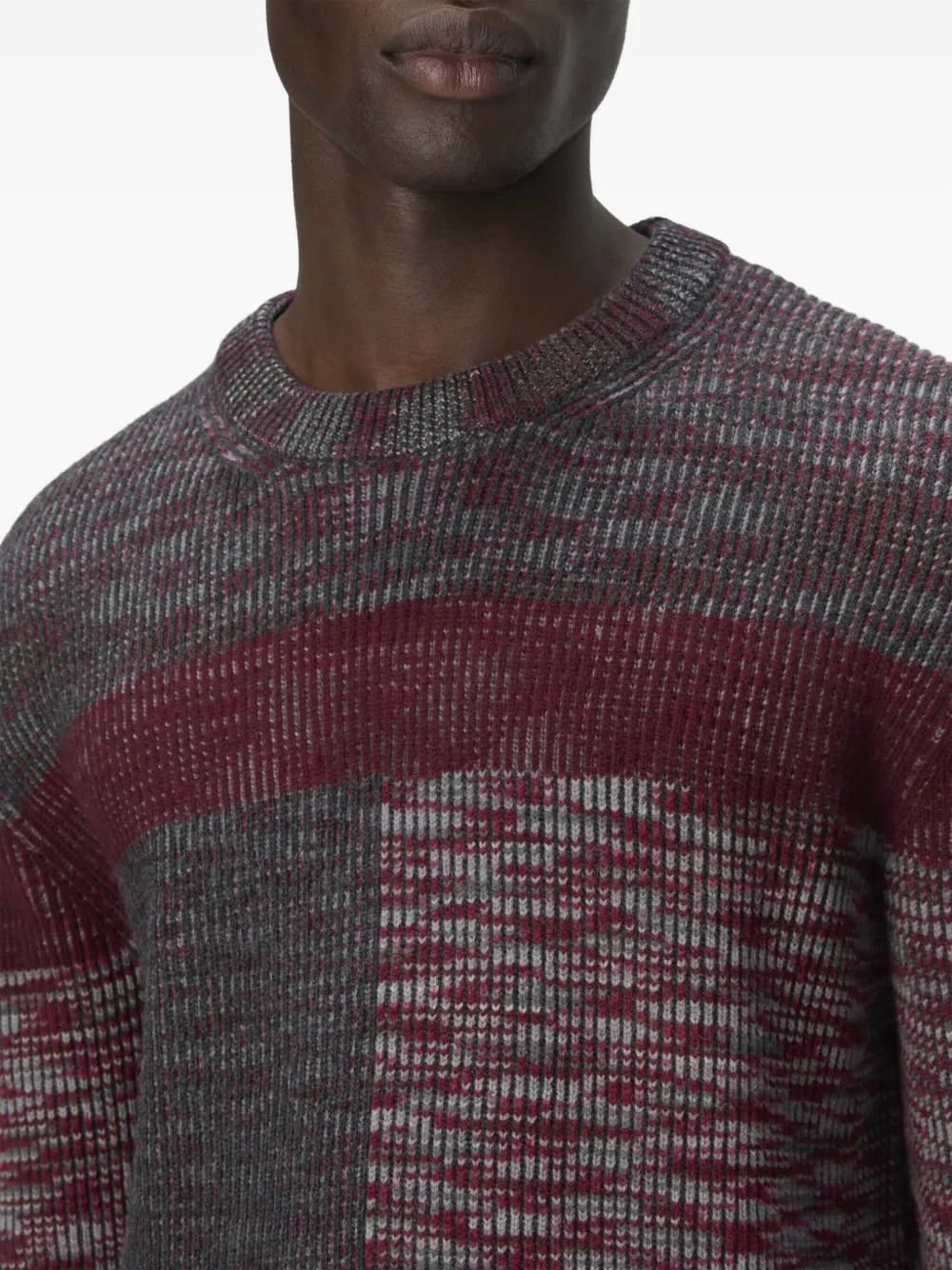 Missoni Geribbelde trui met blokpatroon Grijs