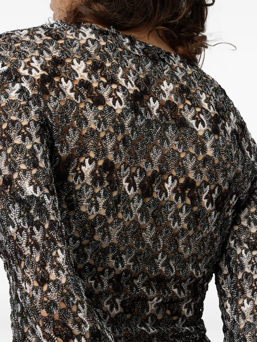 Missoni Floral-lace Long-sleeve Top In Black