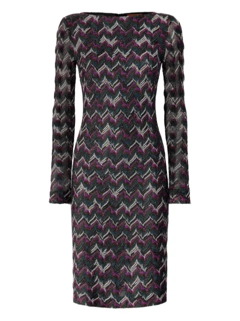 Missoni zigzag-pattern long-sleeve mini dress