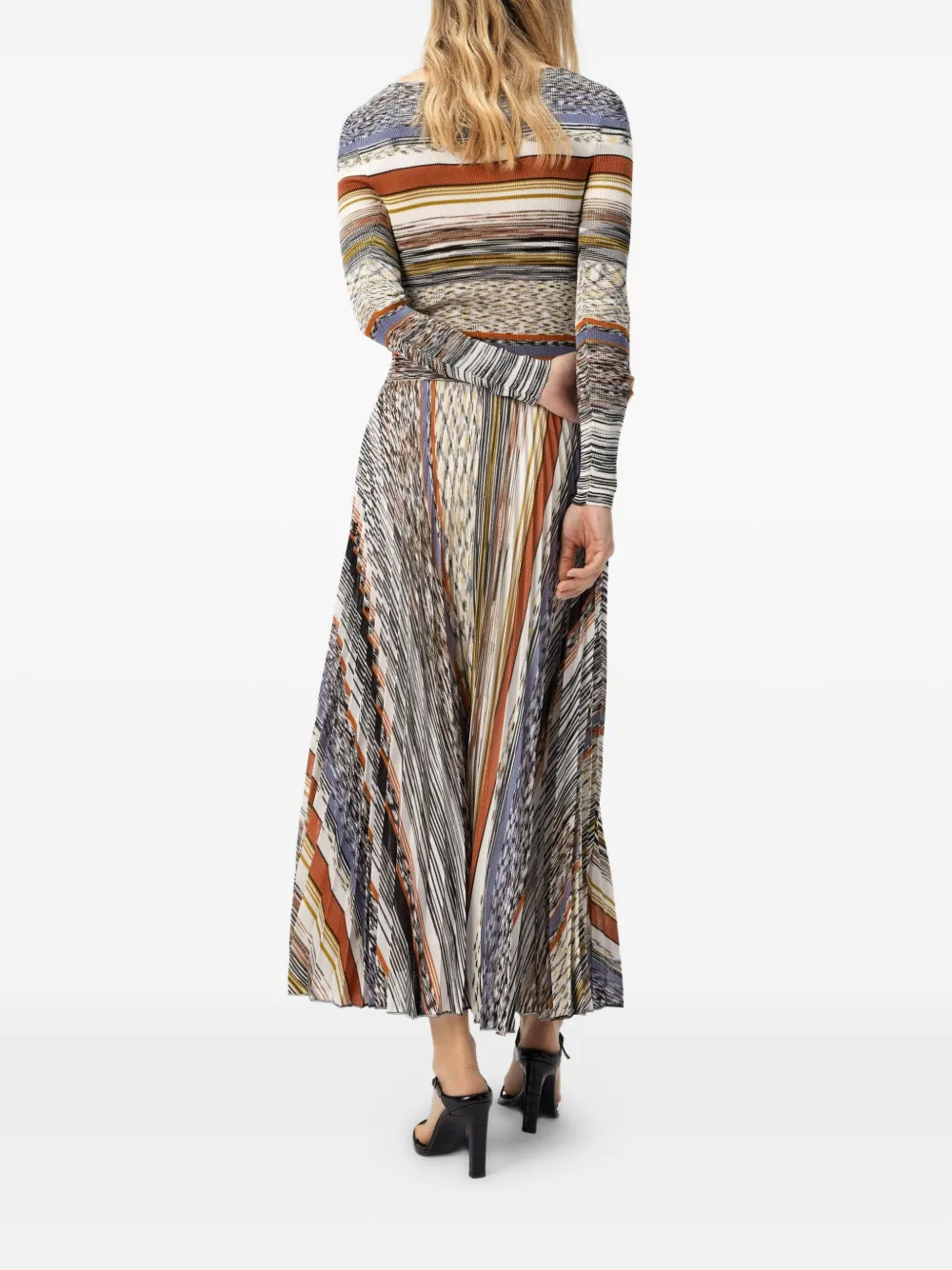 Missoni striped midi dress Beige