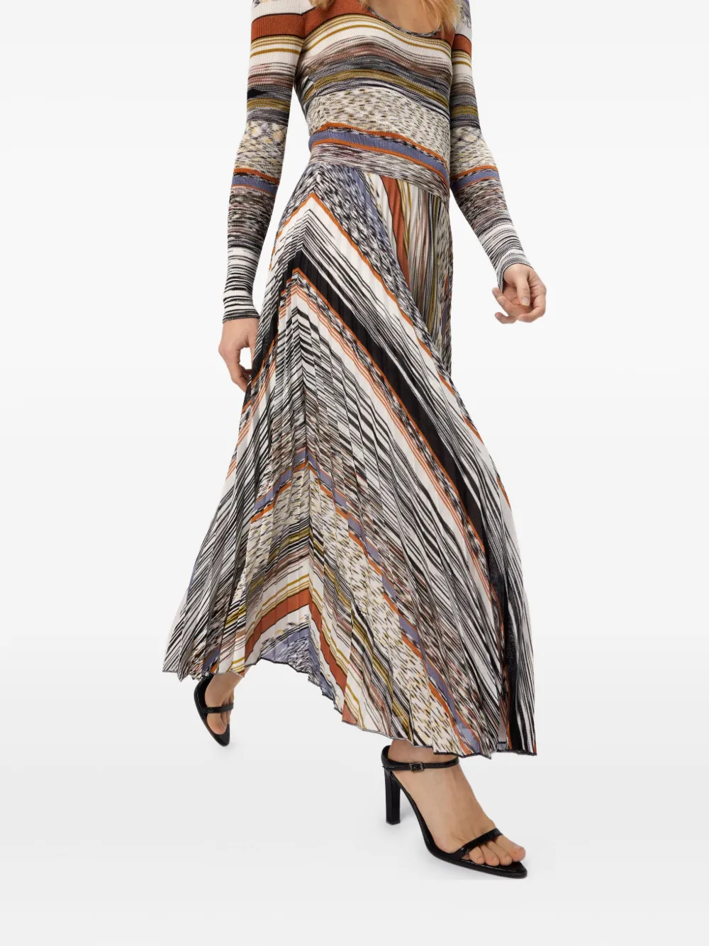 Missoni striped midi dress Beige