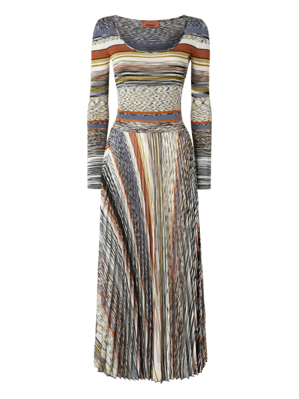 Missoni Striped Midi Dress In Neutral