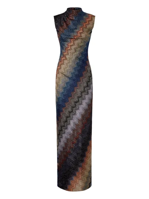 Missoni zigzag-pattern high-neck maxi dress