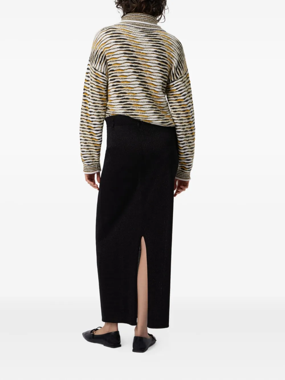 Missoni Rok met metallic detail en split Zwart