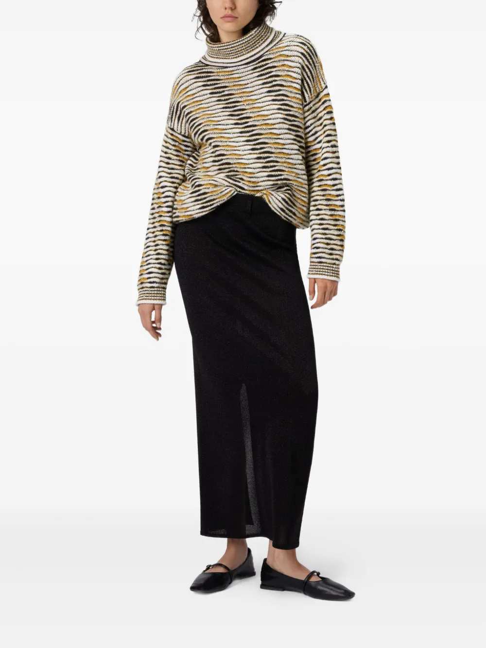 Missoni Rok met metallic detail en split Zwart