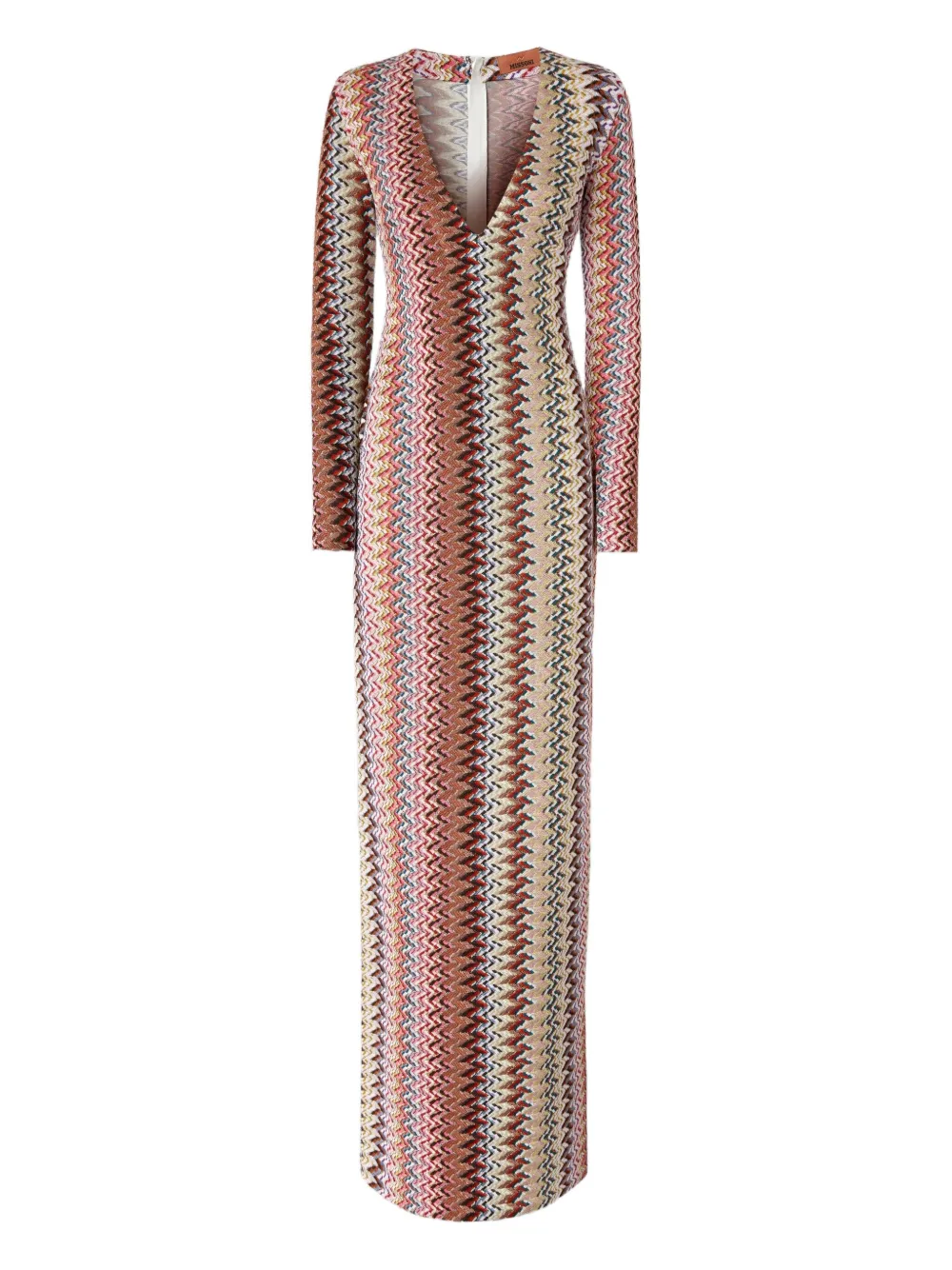 Missoni Chevron-pattern Maxi Dress In Brown