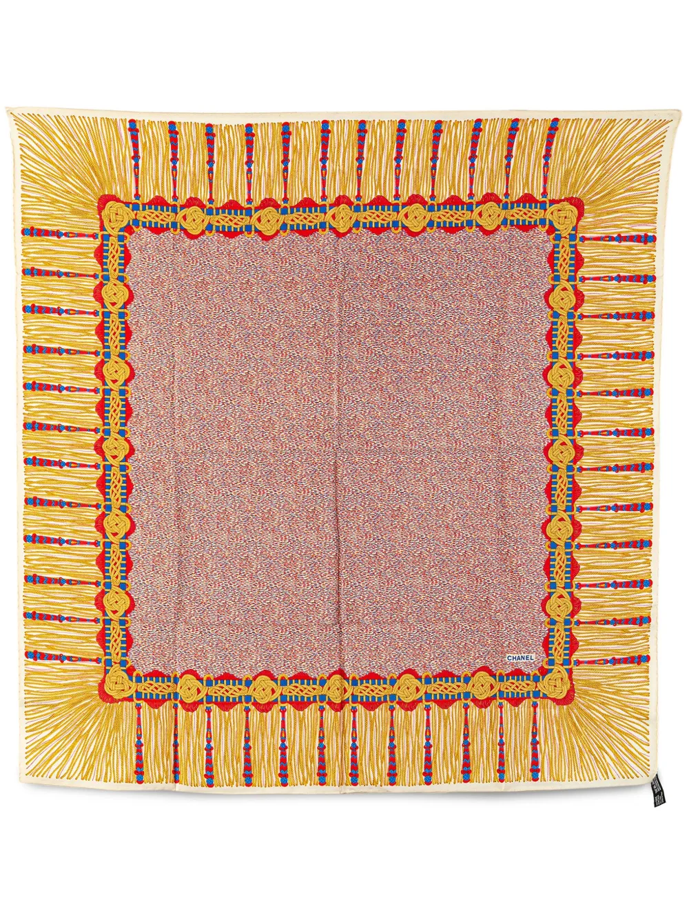CHANEL Pre-Owned 20th Century Nautical Rope Knot Print Silk Scarf scarves | dorado | Image 1