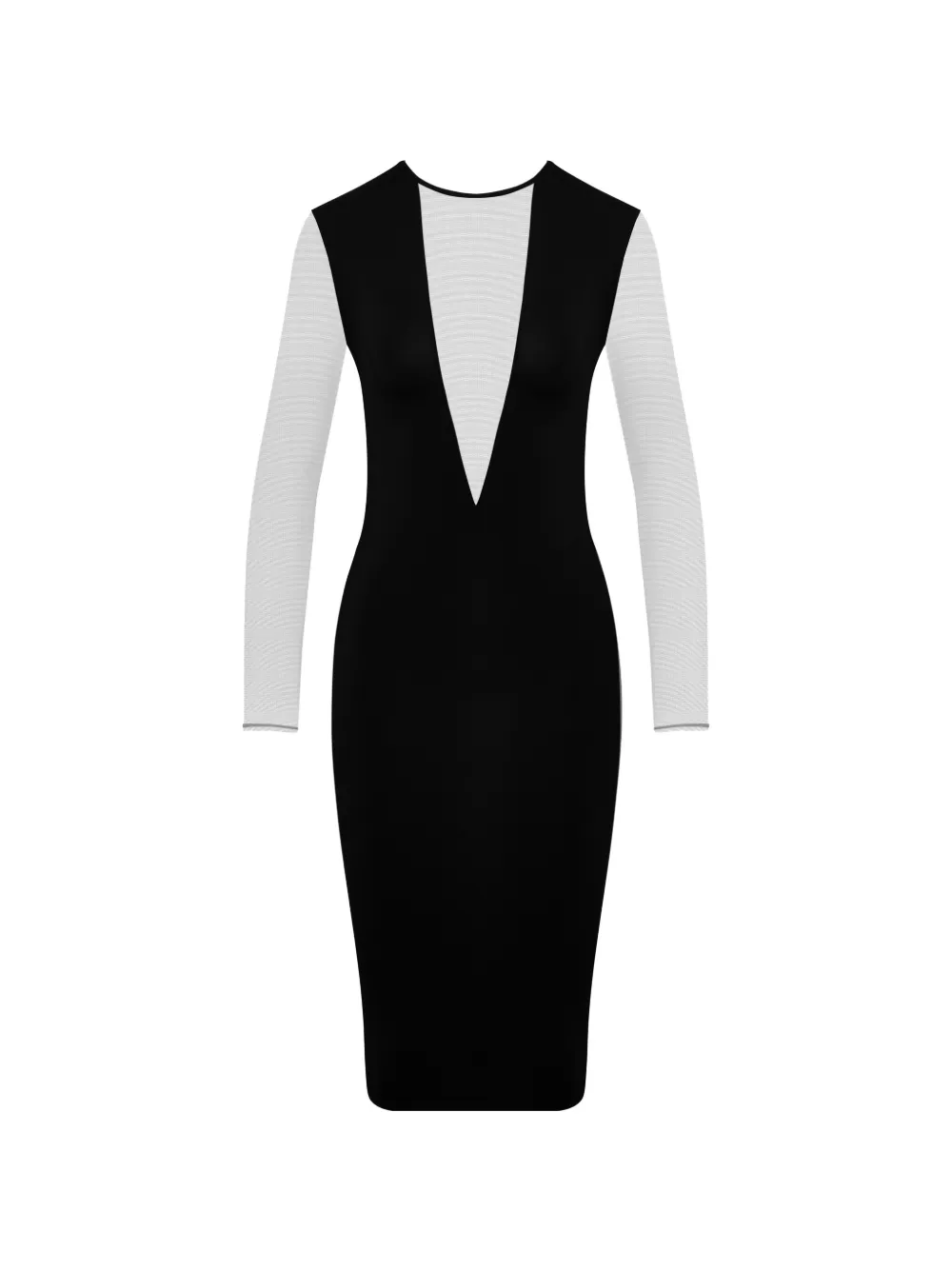 Maison Close V-neck long-sleeve mini dress - Nero