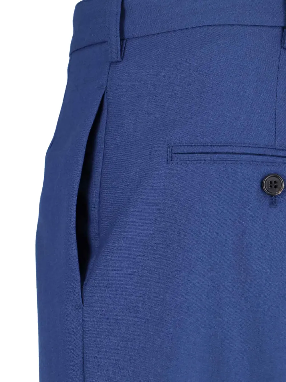 Marni pleated virgin wool trousers Blauw