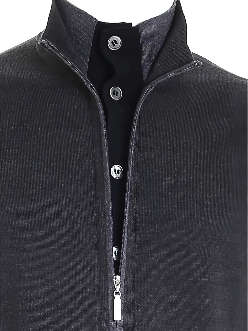 Giuuno High-neck Zip-up Cardigan In Gray