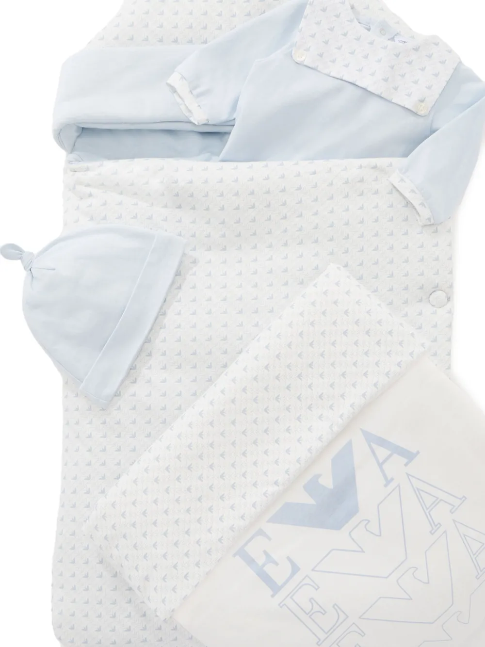 Emporio Armani Logo-pattern Cotton Sleep Bag In White