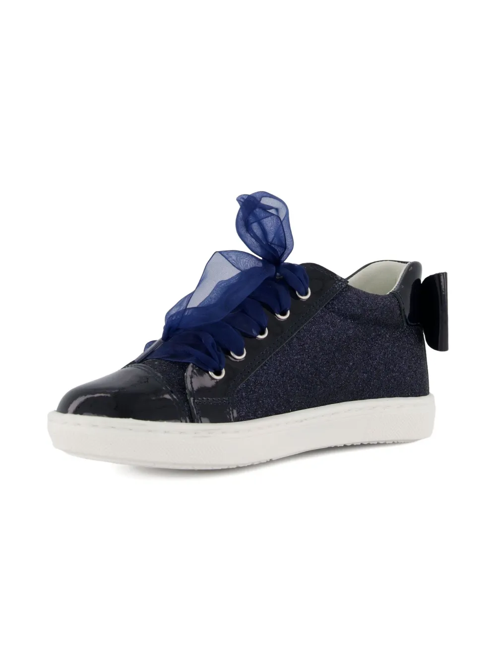 Andanines Glitter Bow-detail Sneakers In Blue