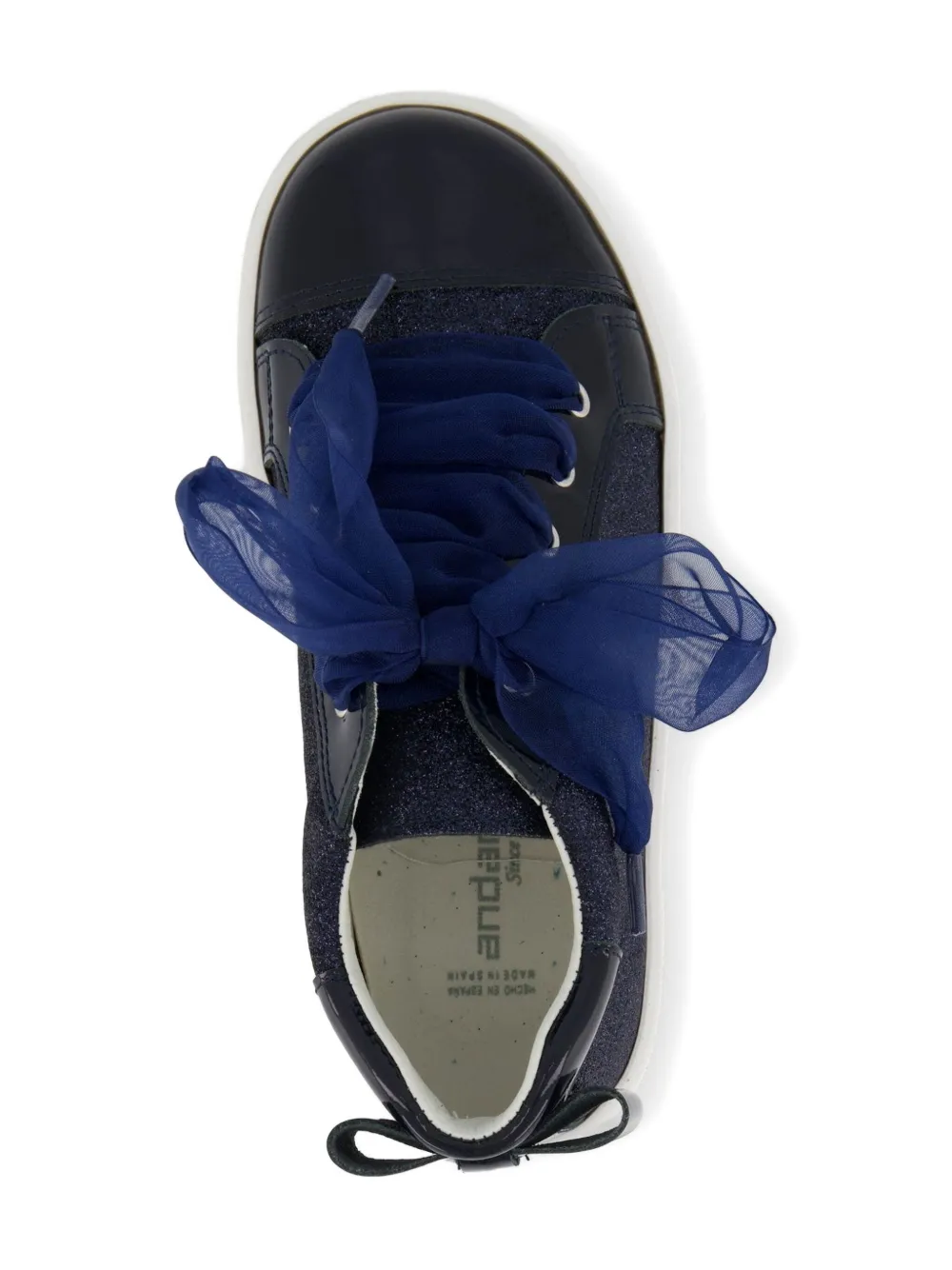 Andanines Glitter Bow-detail Sneakers In Blue