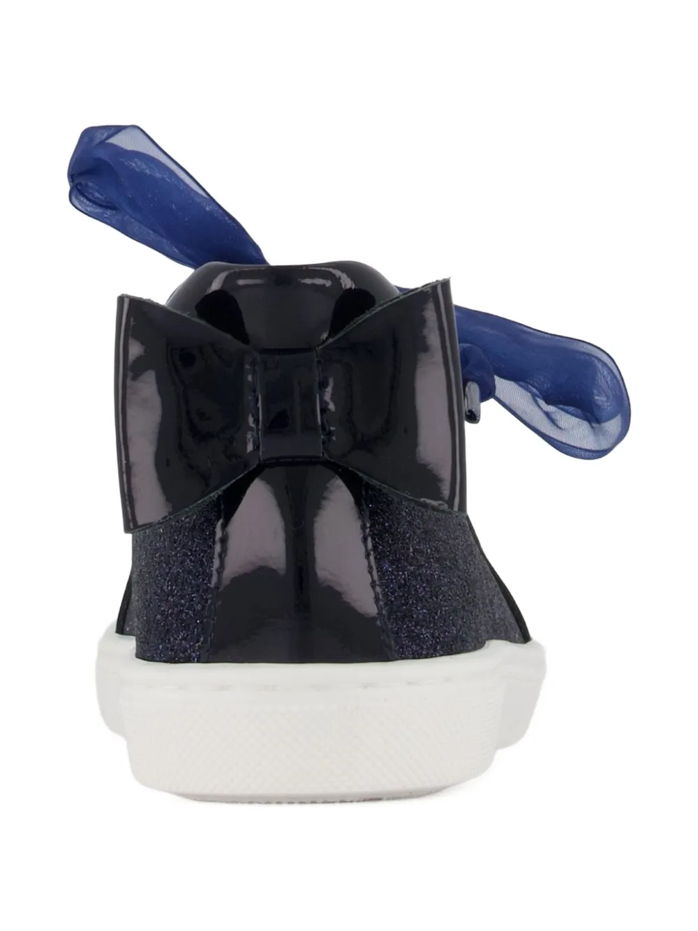 Andanines Glitter Bow-detail Sneakers In Blue
