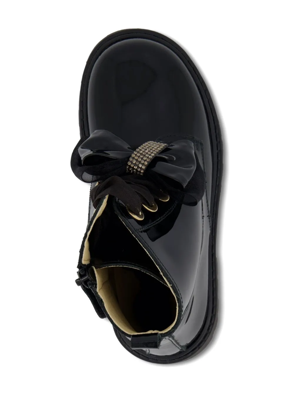 Andanines Patent-finish Leather Boots In Black