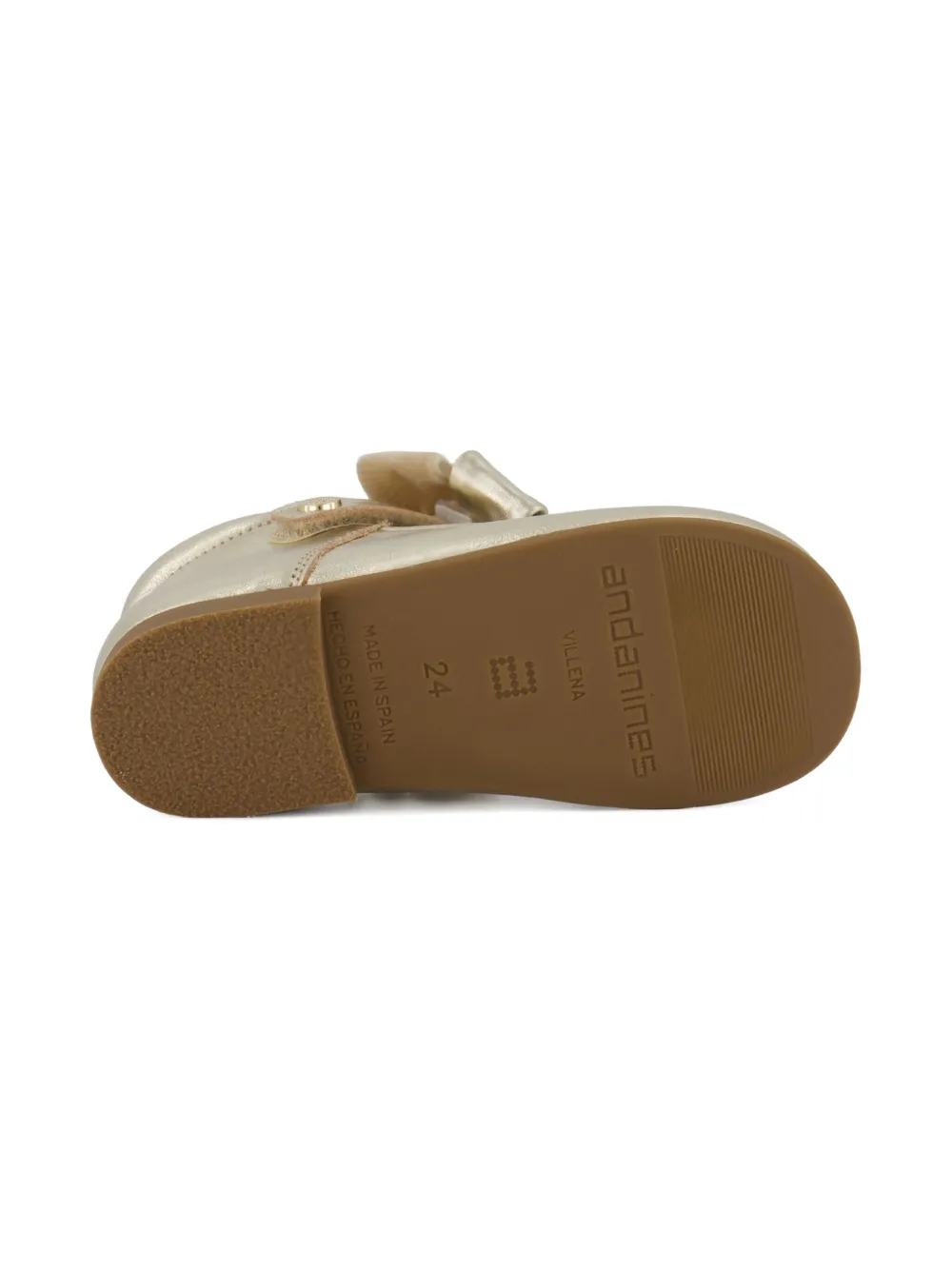 Andanines Velvet-bow Leather Ballerinas In Neutral