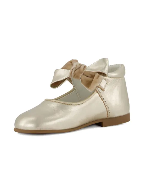 ANDANINES velvet-bow leather ballerinas