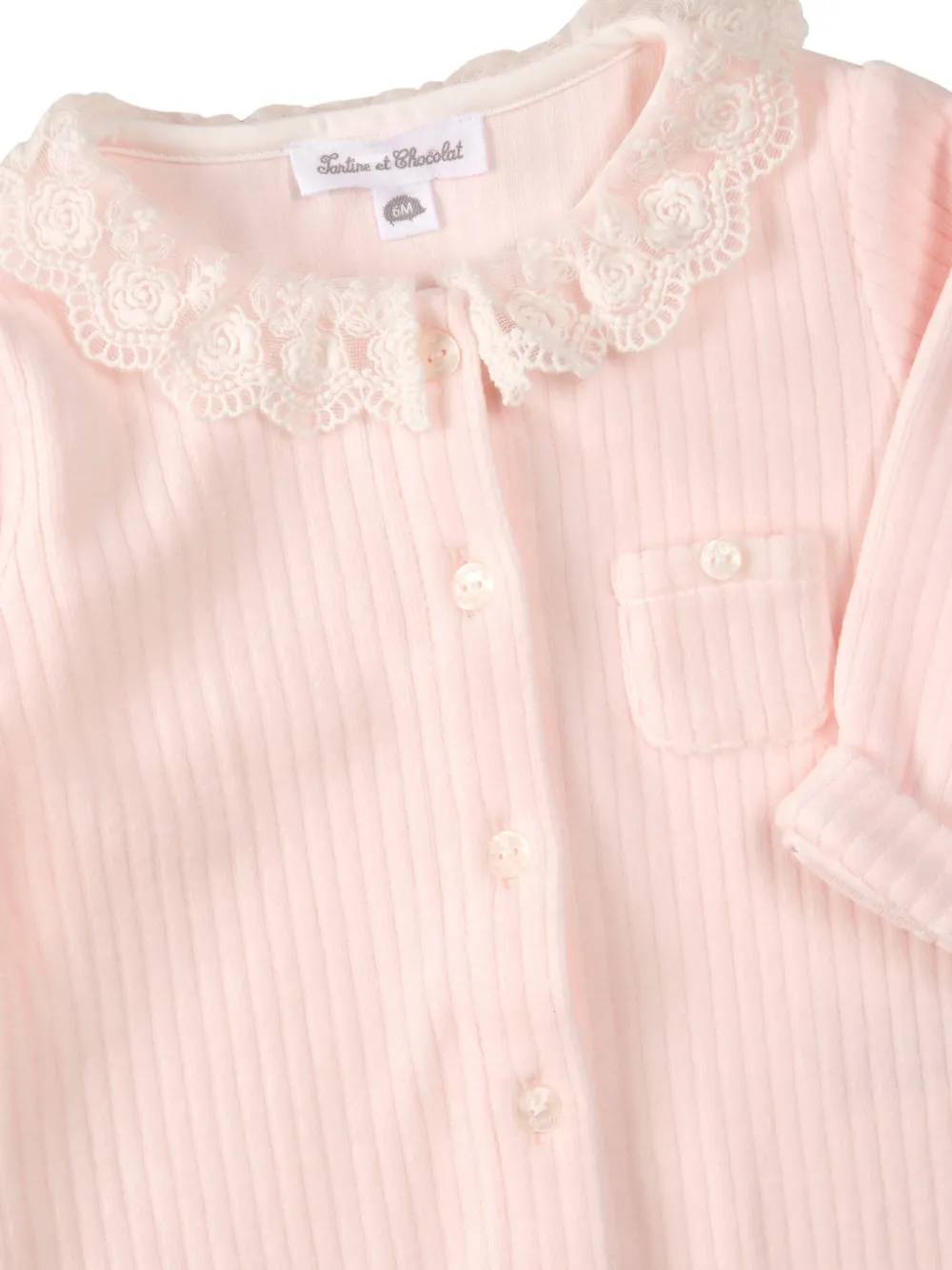 Tartine Et Chocolat Romper met kanten kraag Roze